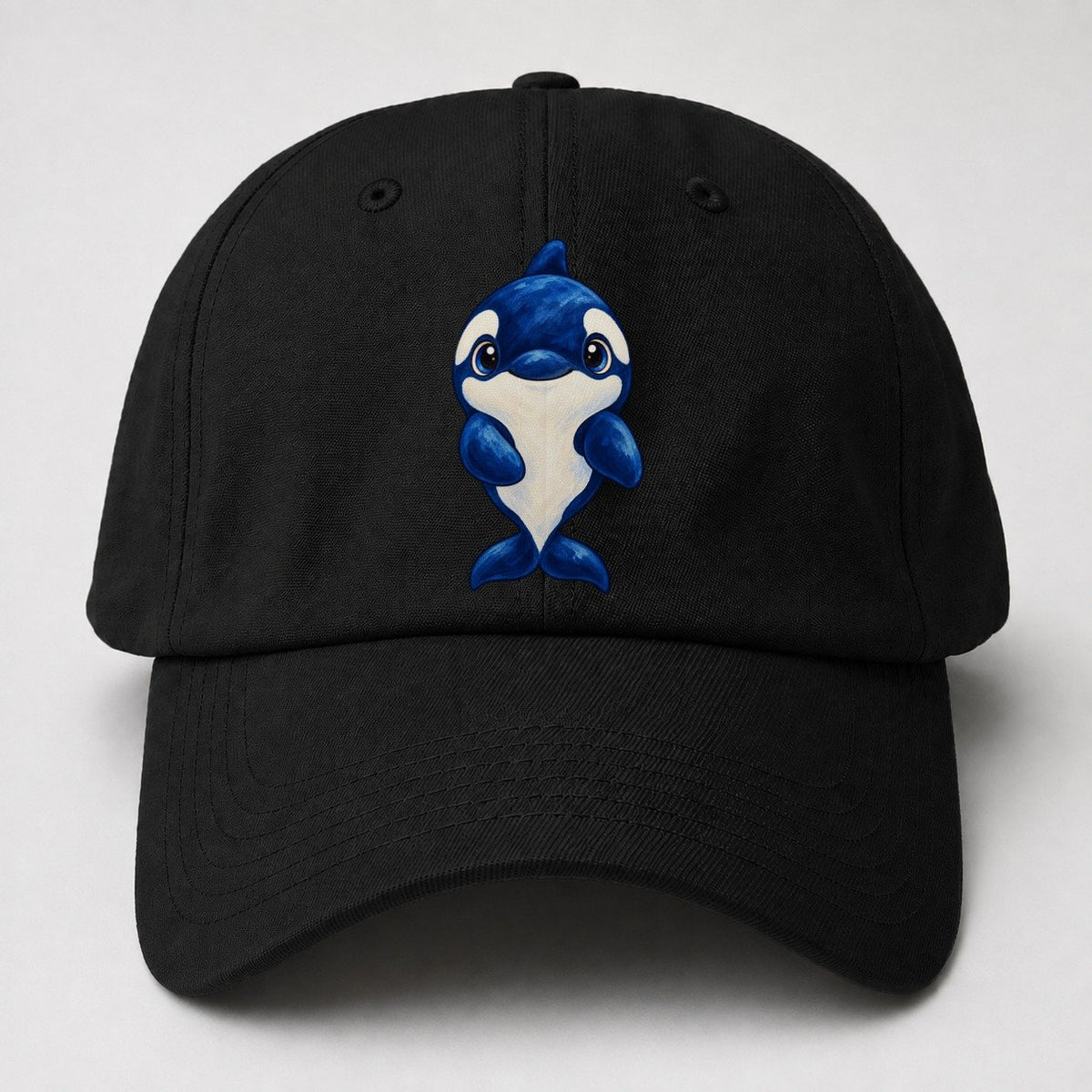 Orca Front Splash Sea Sprite Baseball Cap – Black