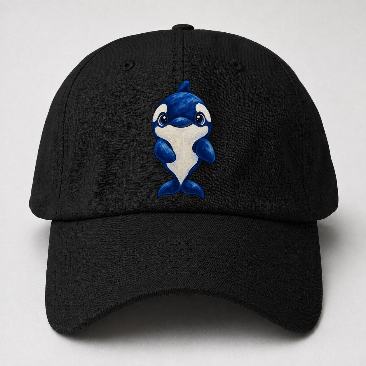 Orca Front Splash Sea Sprite Baseball Cap – Black