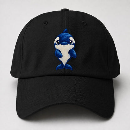Orca Front Splash Sea Sprite Baseball Cap – Black