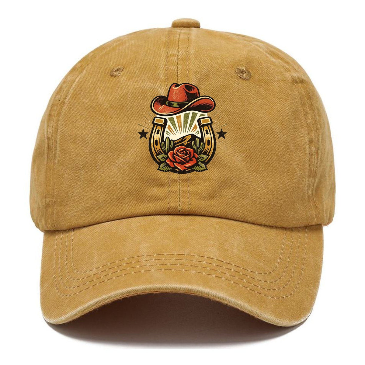 Western Horseshoe Rose Classic Cap – Golden Harvest