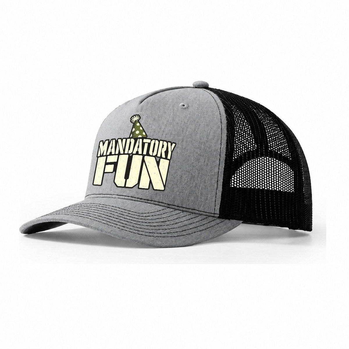 Mandatory Fun Barracks Wit Trucker Hat – Sport Grey Black