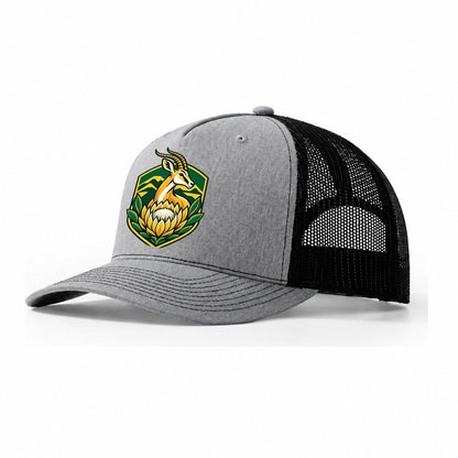 South Africa Minimal Emblem Country Logos Trucker Hat – Sport Grey Black