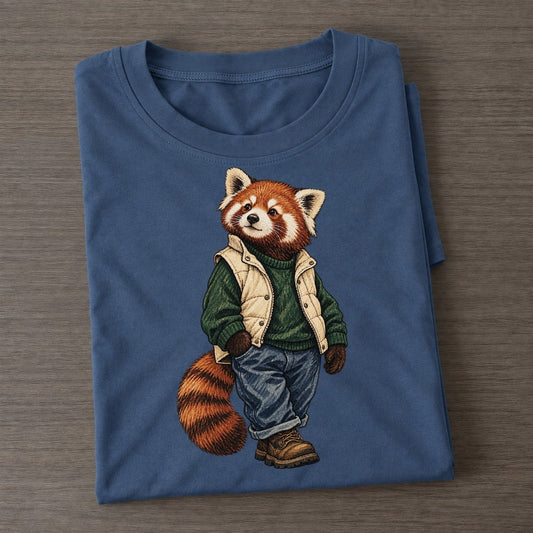 Red Panda Wardrobe Portrait Wild Wardrobe Portraits Classic T-shirt – Twilight Navy