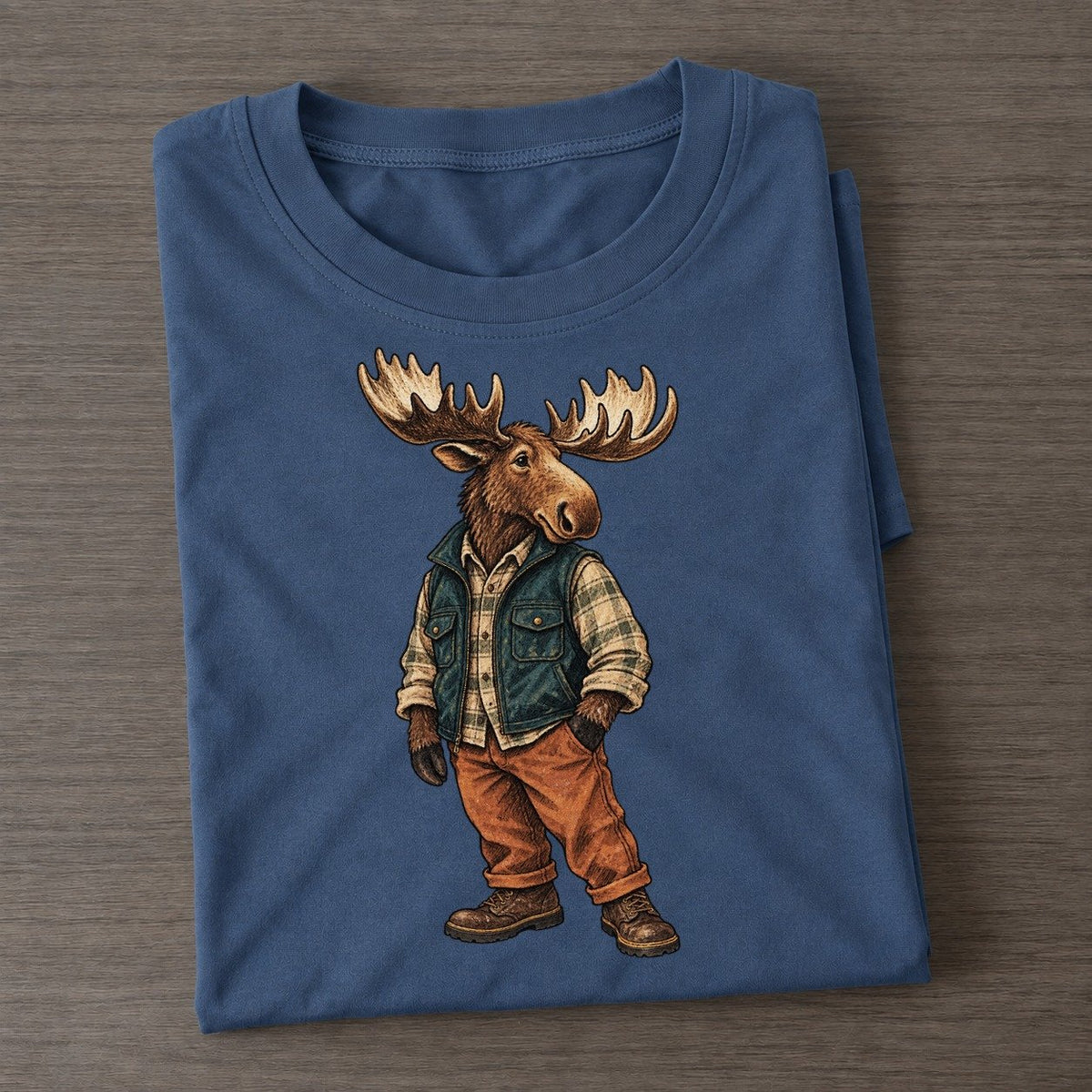 Moose Wardrobe Portrait Wild Wardrobe Portraits Classic T-shirt – Twilight Navy