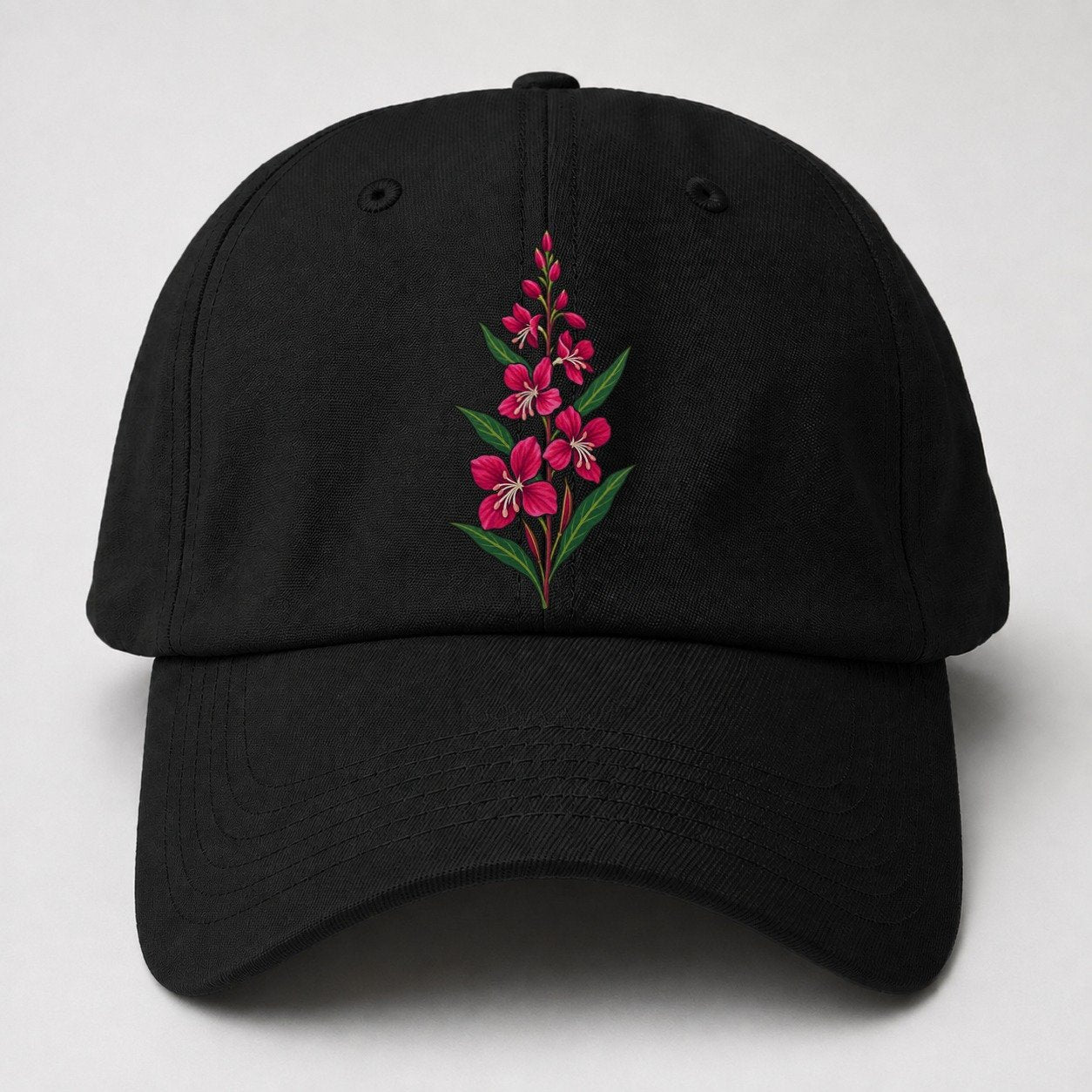 Yukon Fireweed Spike Canada Cultural Icons Baseball Cap – Black