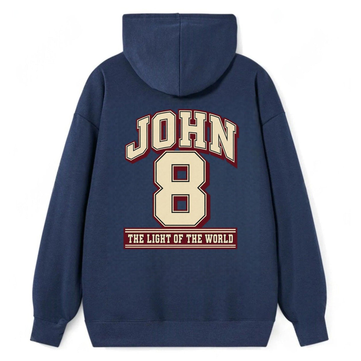 John 8 Varsity Chapel Varsity Classic Pullover Hoodie – Navy