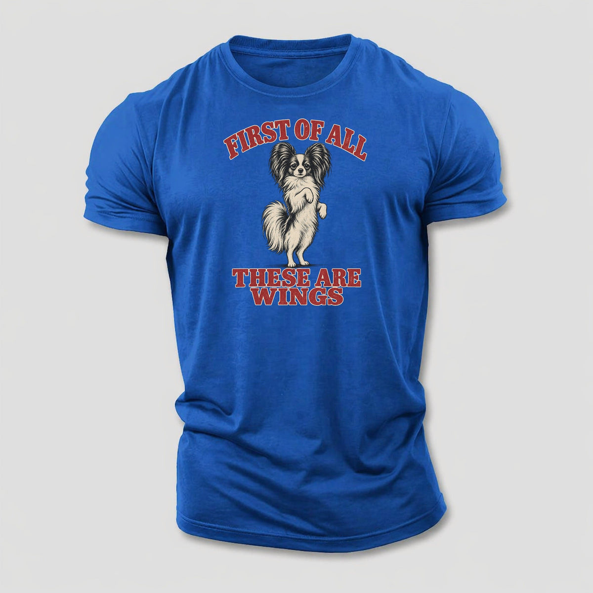 Papillon Dog Declarations Cotton T-Shirt – Royal Blue
