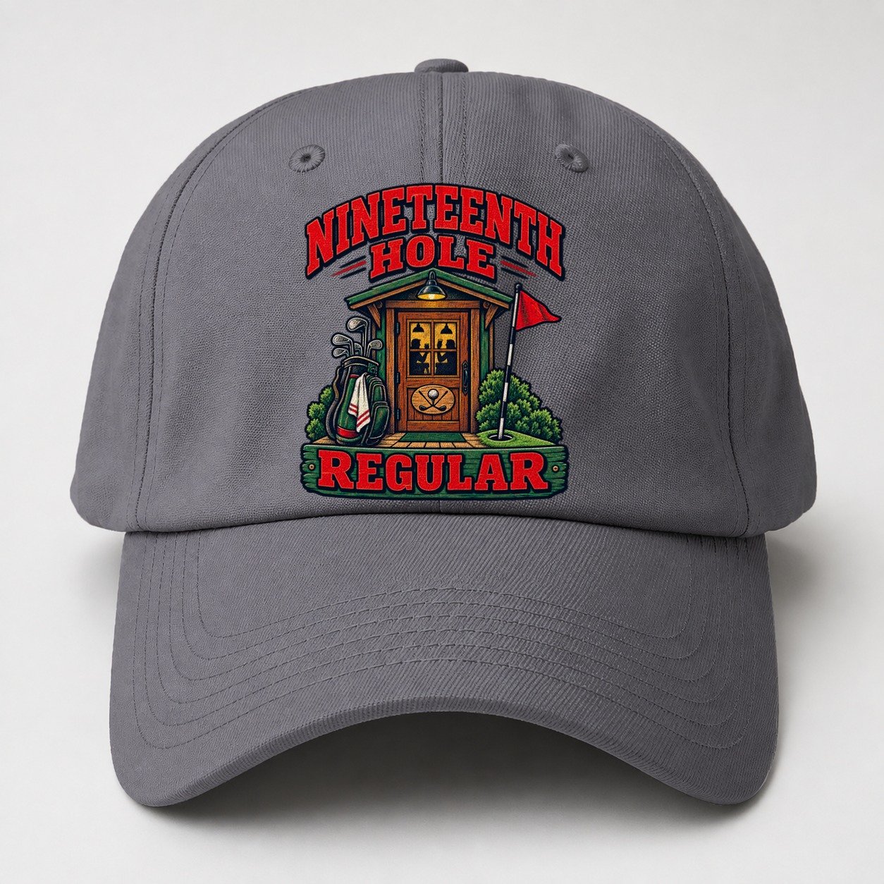 Nineteenth Hole Regular Golf Life Baseball Cap – Grey