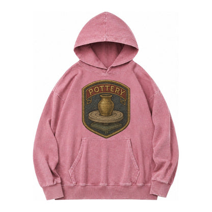 Pottery Wheel Vintage Washed Hoodie – Dusty Rose