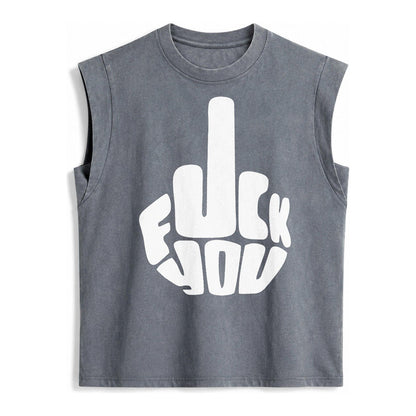 Fuck You Vintage Washed Tank – Grey
