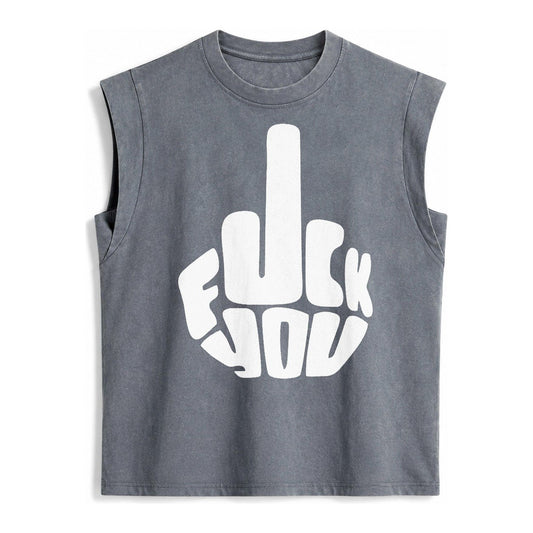 Fuck You Vintage Washed Tank – Grey