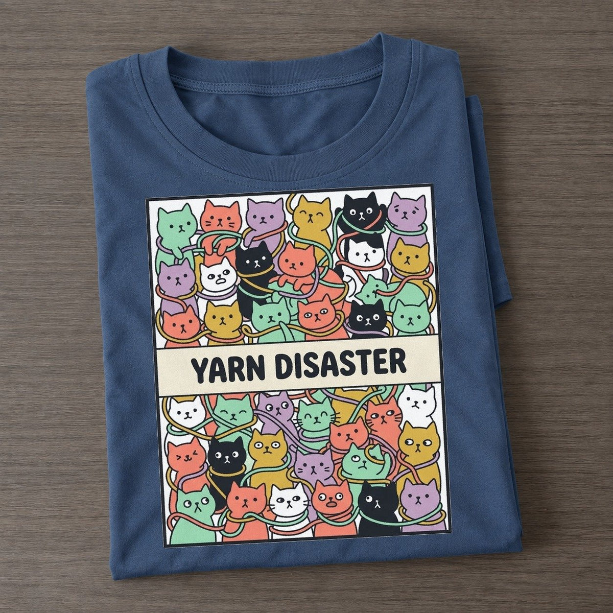 Yarn Disaster Overcatted Classic T-shirt – Twilight Navy