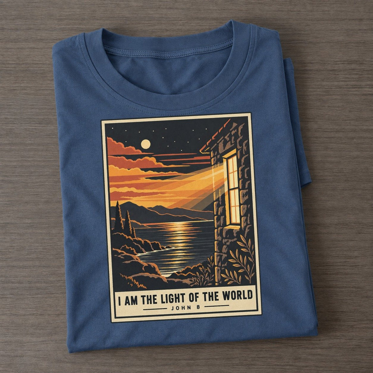 I Am The Light Given Light Classic T-shirt – Twilight Navy