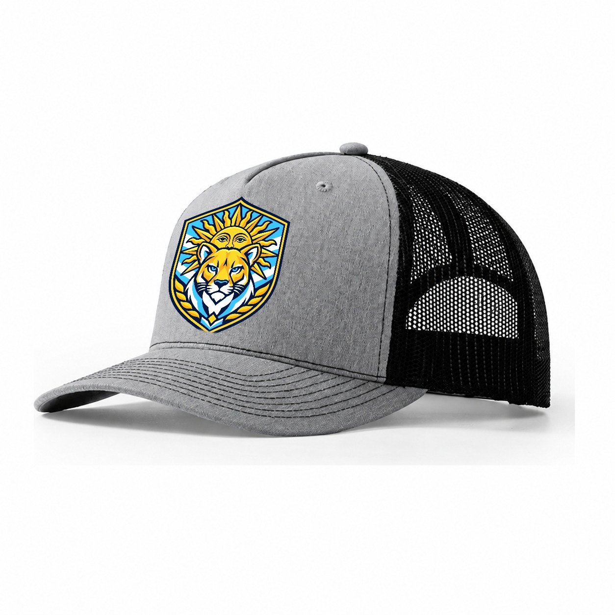Argentina Minimal Emblem Country Logos Trucker Hat – Sport Grey Black