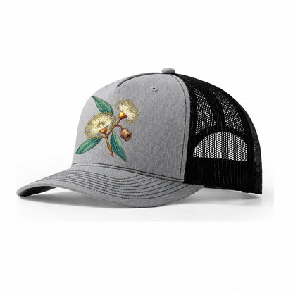 Tasmania Blue Gum Blossom And Capsule Australia Cultural Icons Trucker Hat – Sport Grey Black