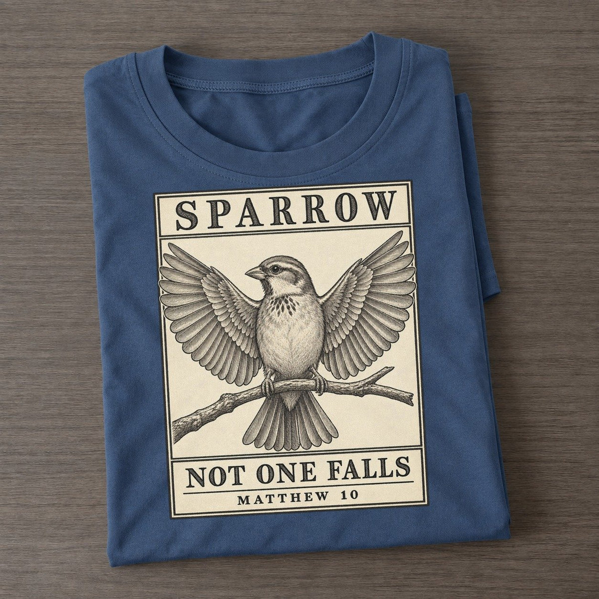 Sparrow Specimen Plate Creature Canticle Classic T-shirt – Twilight Navy
