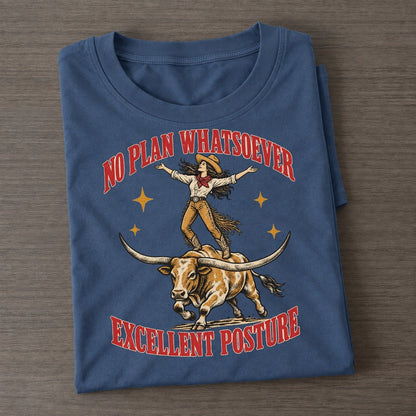 Excellent Posture Unhinged Affirmations Classic T-shirt – Twilight Navy