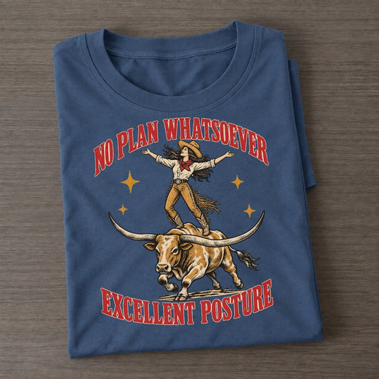 Excellent Posture Unhinged Affirmations Classic T-shirt – Twilight Navy