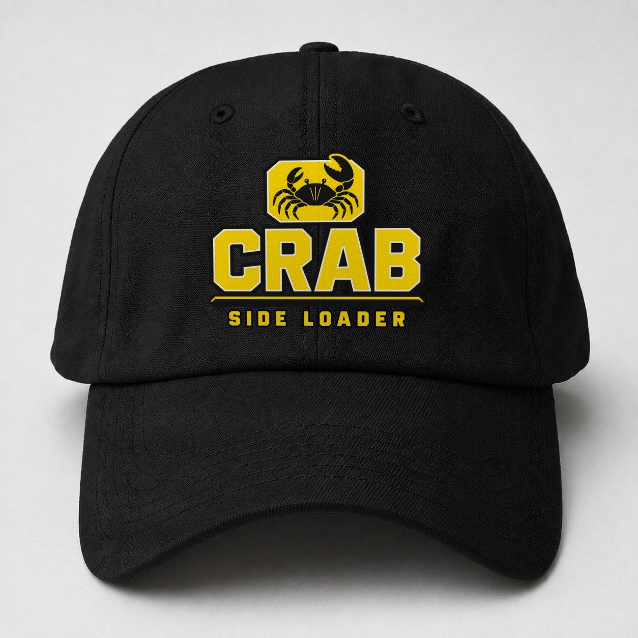 Crab Side Loader Heavy Duty Baseball Cap – Black