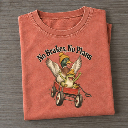 No Brakes No Plans Kerfuffle Club Vintage T-shirt – Terracotta