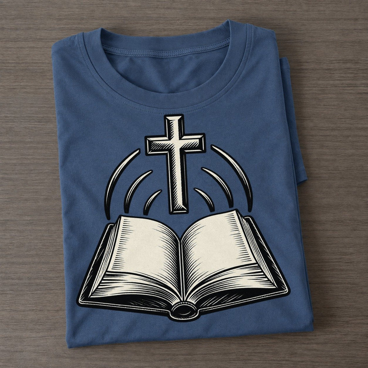 Christian Choir Song And Cross World Faiths Ink Figures Classic T-shirt – Twilight Navy