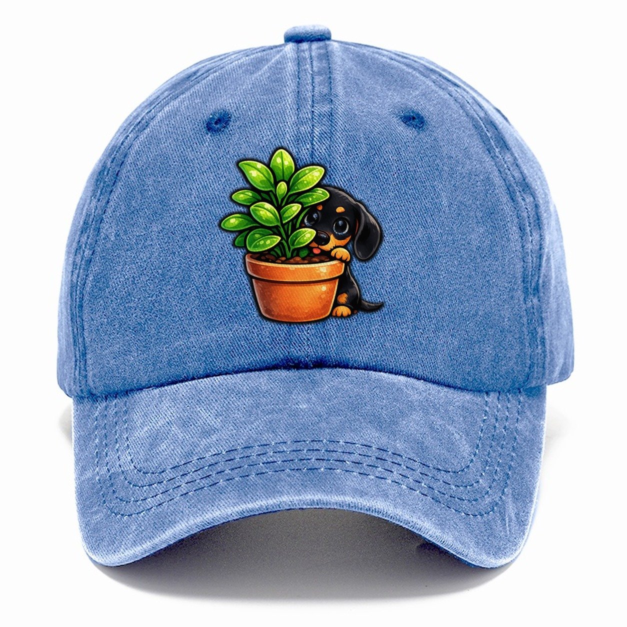 Introvert Dachshund Observing Quietly Classic Cap – Summer Sky