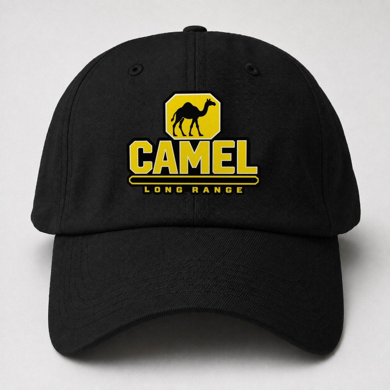 Camel Long Range Heavy Duty Baseball Cap – Black