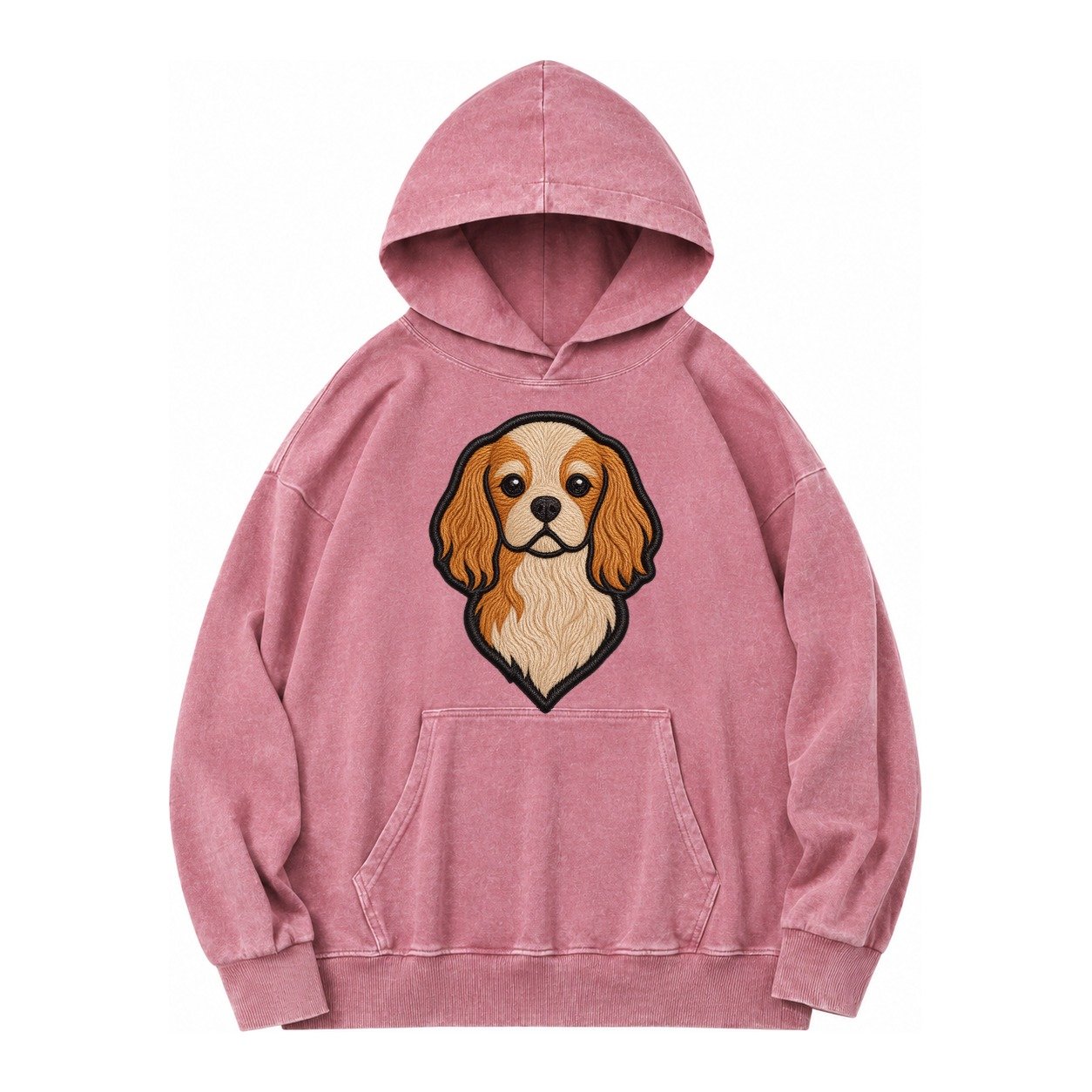Cavalier King Charles Spaniel Modern G Vintage Washed Hoodie – Dusty Rose