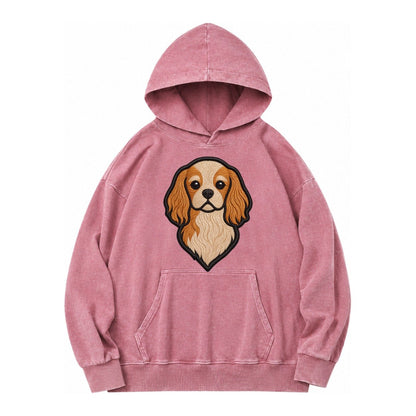 Cavalier King Charles Spaniel Modern G Vintage Washed Hoodie – Dusty Rose