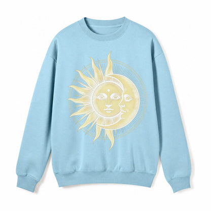Celestial Harmony Fleece Sweatshirt – Light Blue