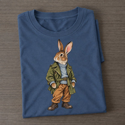 Cottontail Rabbit Wardrobe Portrait Wild Wardrobe Portraits Classic T-shirt – Twilight Navy