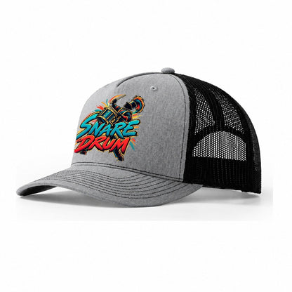 Snare Drum Wordmark Music Instruments Trucker Hat – Sport Grey Black