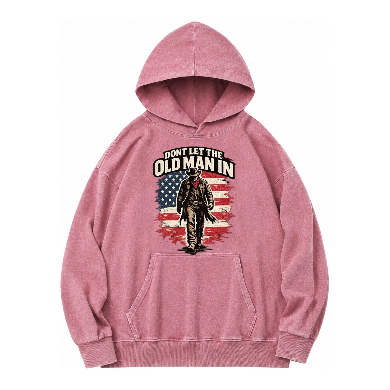Dont Let The Old Man In Vintage Washed Hoodie – Dusty Rose