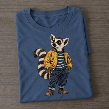 Ring Tailed Lemur Wardrobe Portrait Wild Wardrobe Portraits Classic T-shirt – Twilight Navy