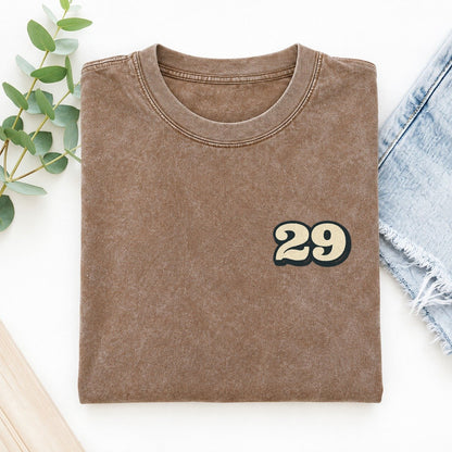Number 29 Left Chest Vintage T-shirt – Brown