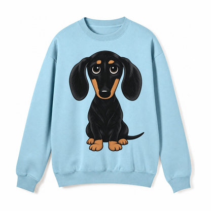 Retro Dachshund Fleece Sweatshirt – Light Blue