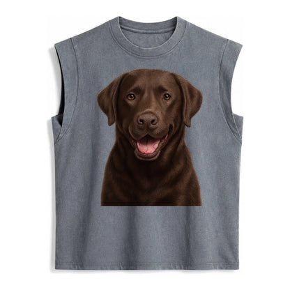 Labrador Friendly Family Vintage Washed Tank – Grey