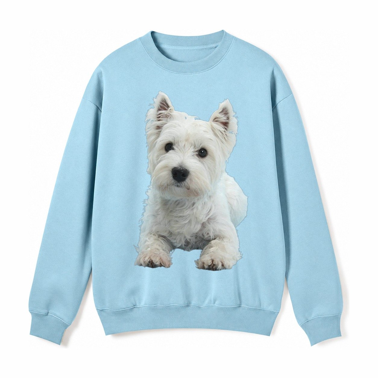 West Highland White Terrier Fleece Sweatshirt – Light Blue