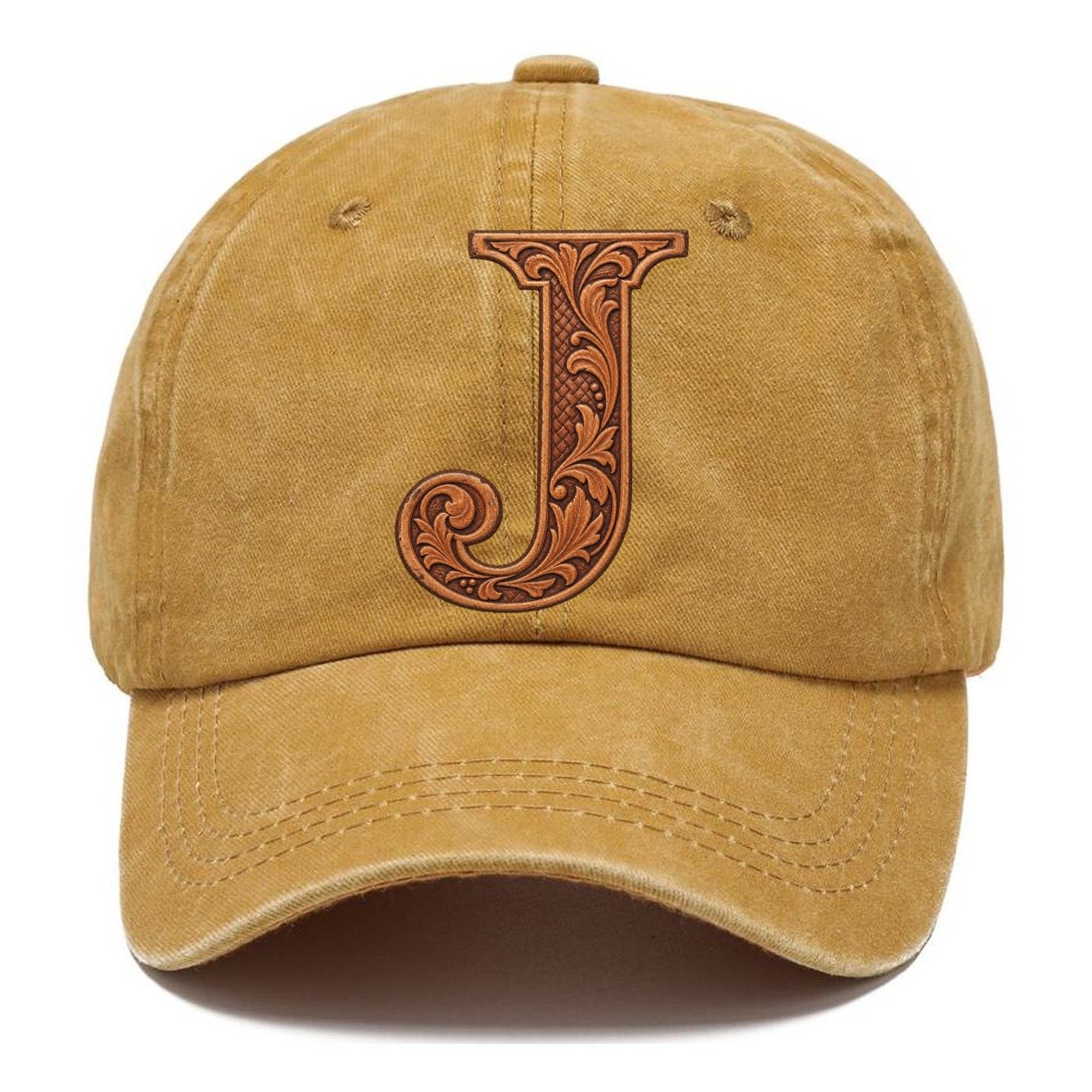 Tooled Leather J Monogram Classic Cap – Golden Harvest
