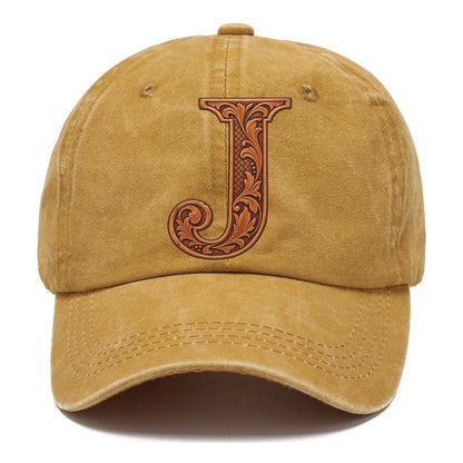 Tooled Leather J Monogram Classic Cap – Golden Harvest