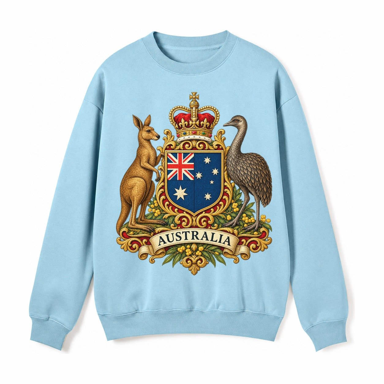 Heritage Coat Badge Fleece Sweatshirt – Light Blue