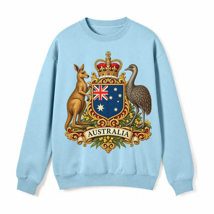 Heritage Coat Badge Fleece Sweatshirt – Light Blue