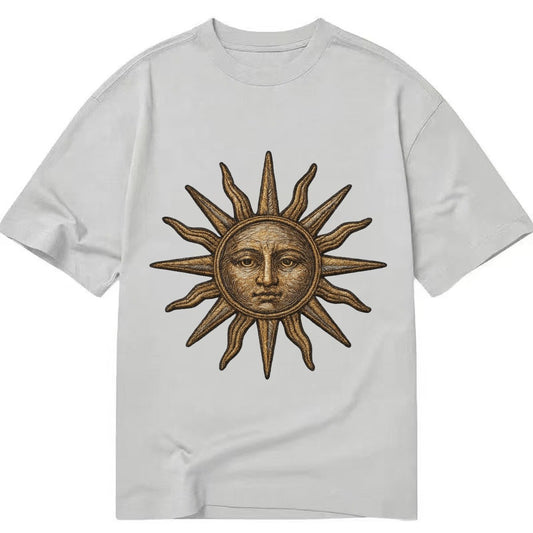 Sun Rays Vintage Sun With Radiating Beams Classic T-shirt – Grey