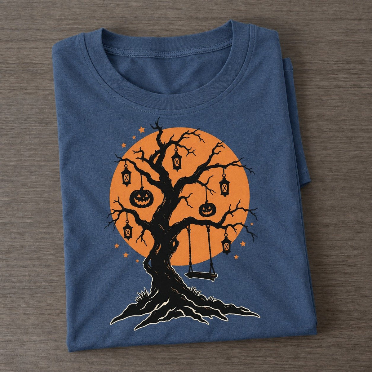 Lantern Tree Full Moon Classic T-shirt – Twilight Navy
