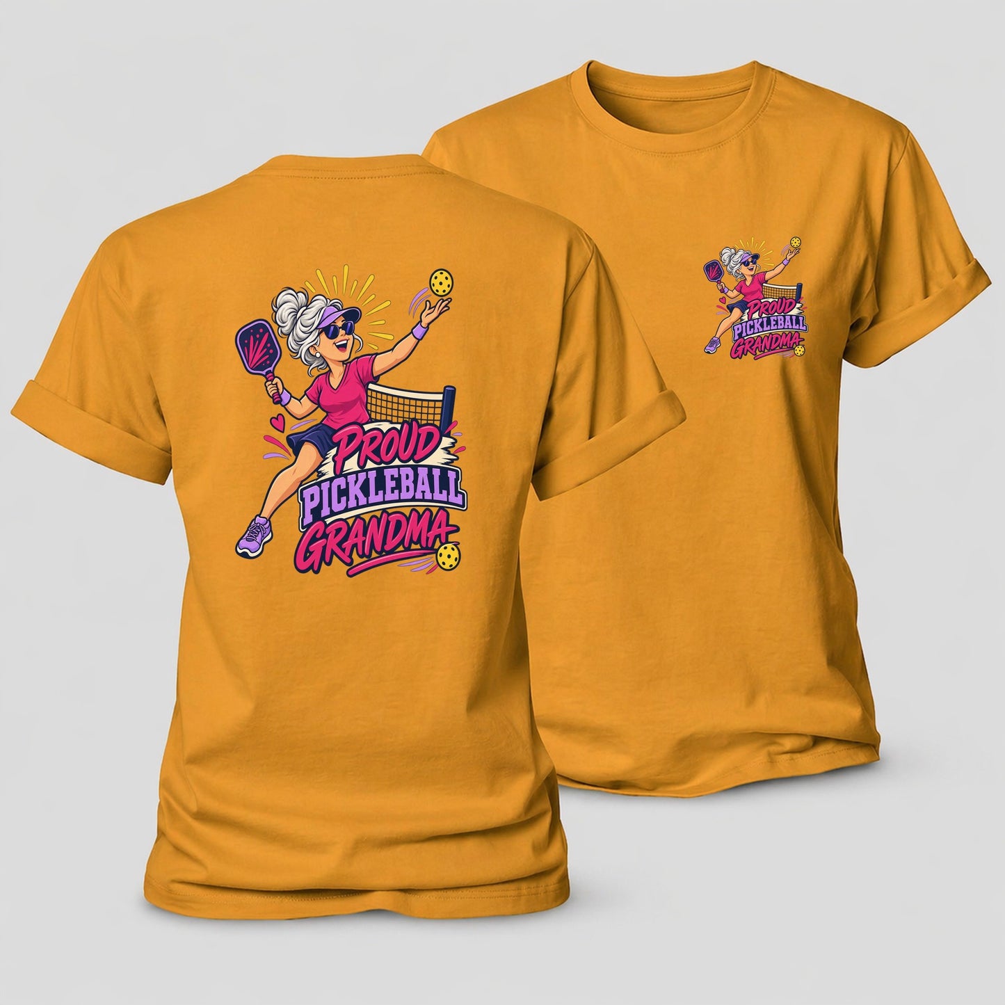 Proud Pickleball Grandma Pickleball Life Women's Cotton T-Shirt – Ginger Yellow