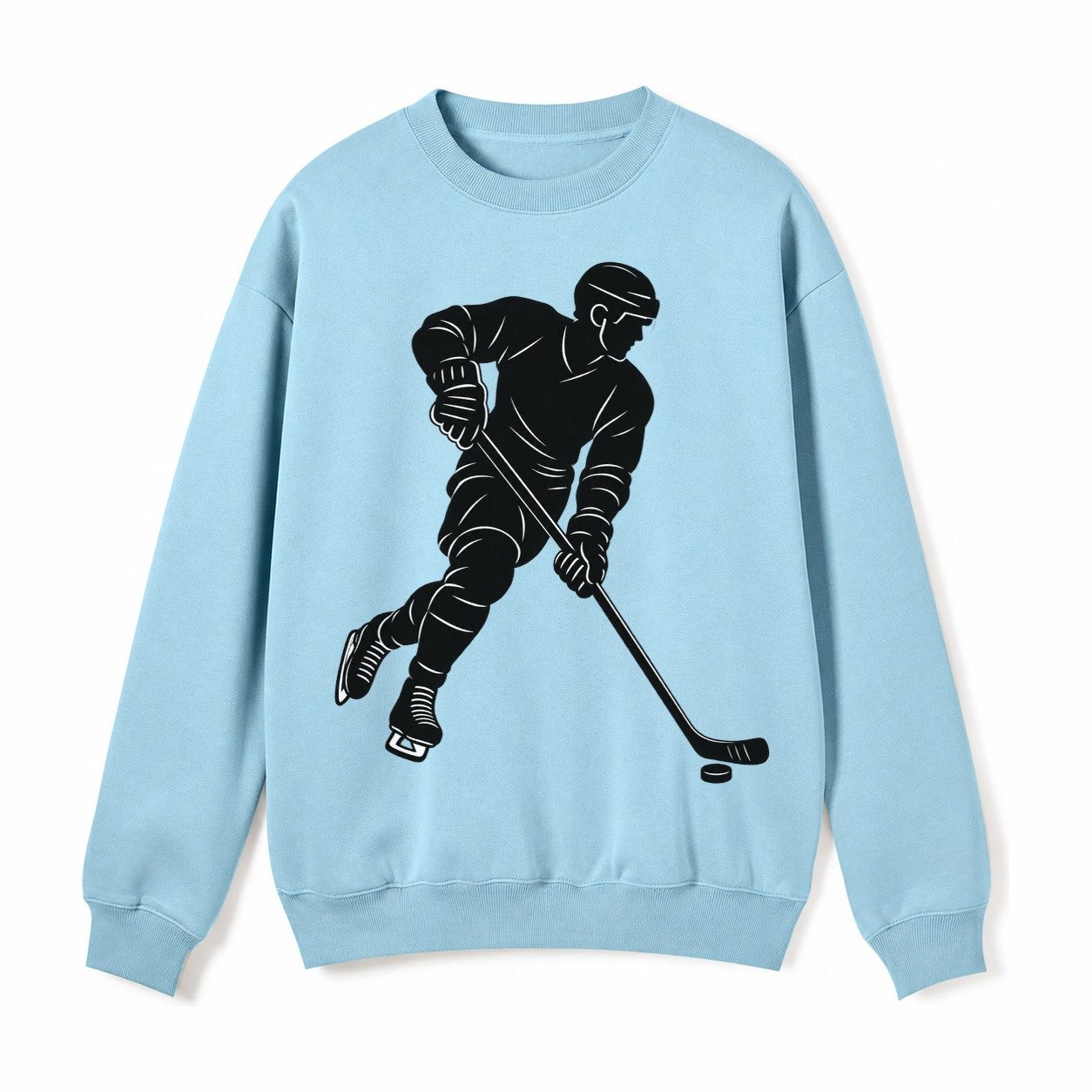 Ice Hockey Player Fleece Sweatshirt – Light Blue