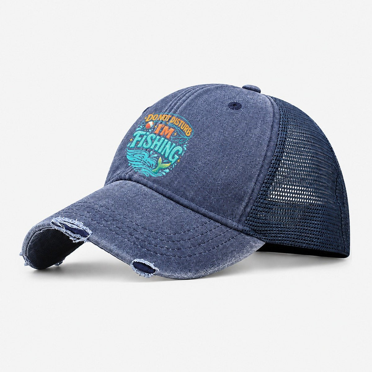 Fishing Is My Retirement Plan Washed Trucker Hat – Navy