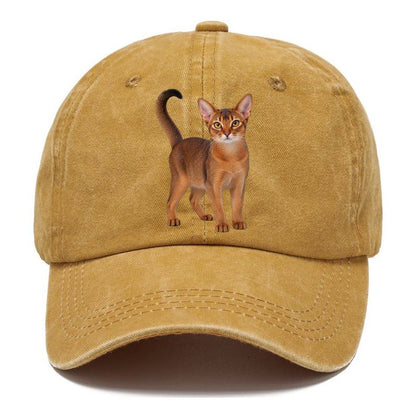 Abyssinian Standing Three Quarter Realistic Cat Portrait Classic Cap – Golden Harvest