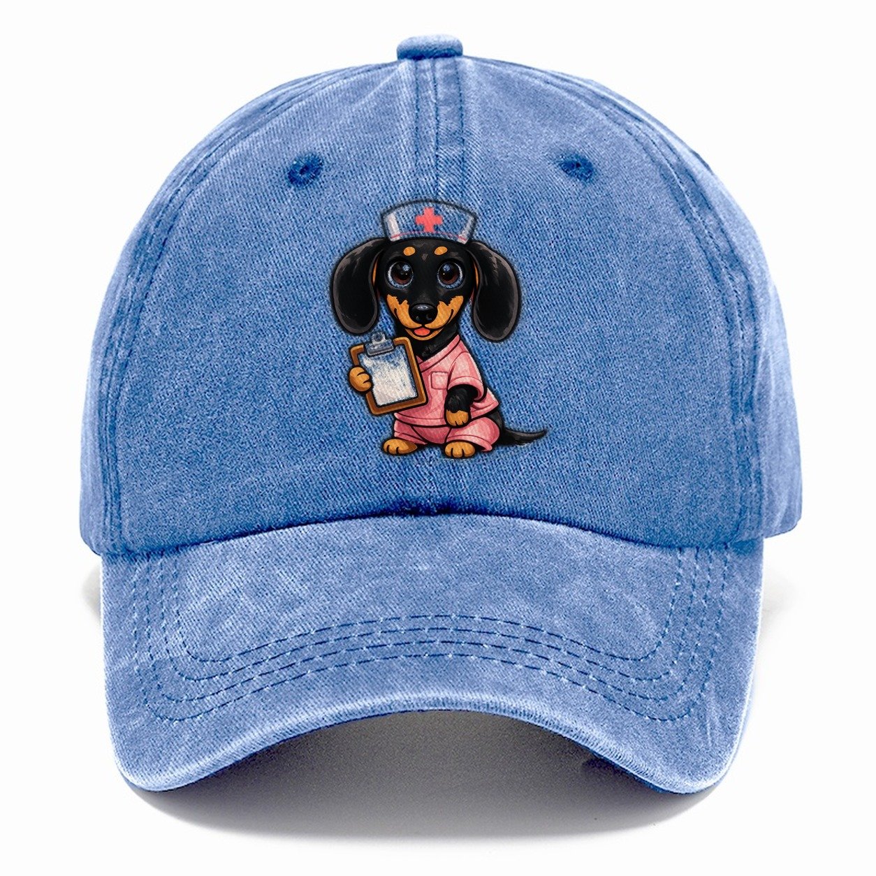 Dachshund Nurse Duty Classic Cap – Summer Sky