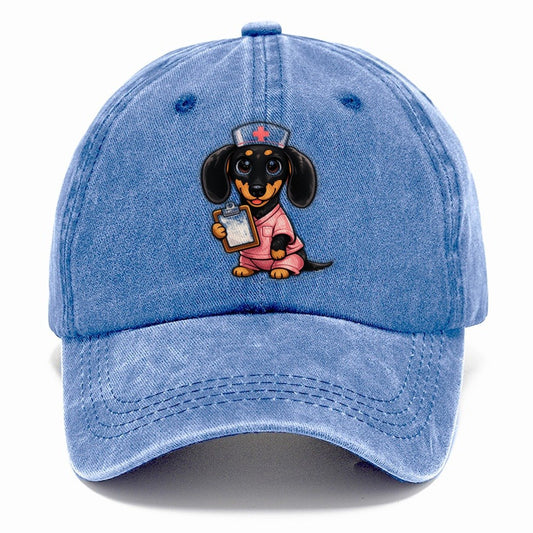 Dachshund Nurse Duty Classic Cap – Summer Sky
